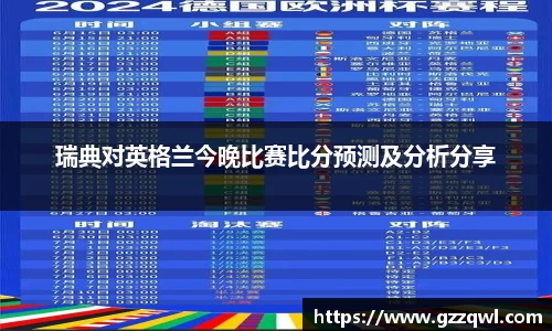瑞典对英格兰今晚比赛比分预测及分析分享